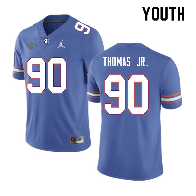 NCAA Florida Gators Chris Thomas Jr. Youth #90 Nike Royal Stitched Authentic College Football Jersey RHM0564II